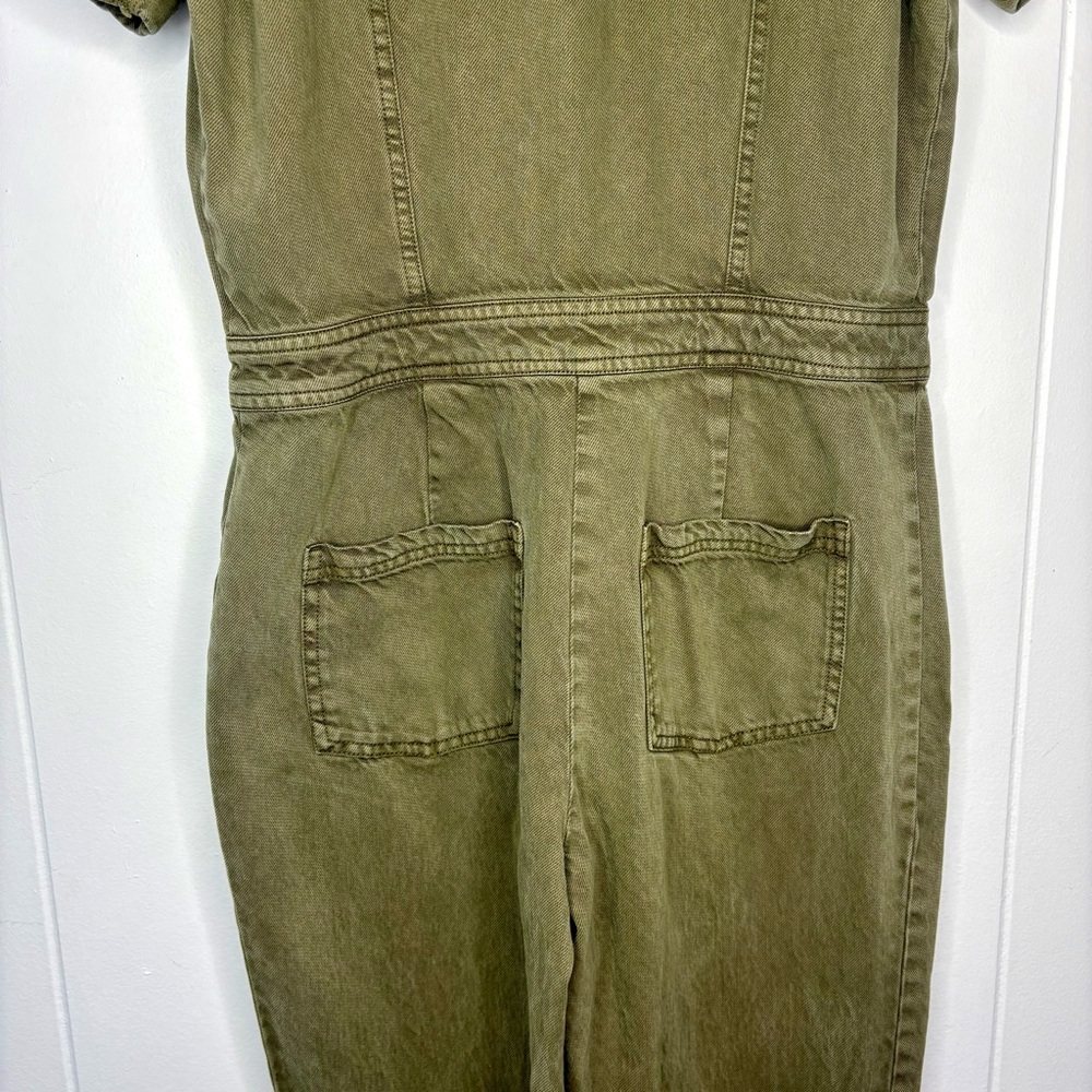 Young Fabulous & Broke YFB Olive Green Denim Utility Jumpsuit Overall Size XS - Picture 6 of 9
